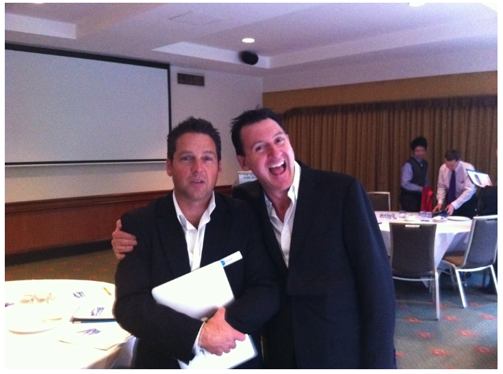 Photo: Me with Wayne Schmidt on the May 2011 roadshow, Wollongong. The 1st of many… headaches :-)