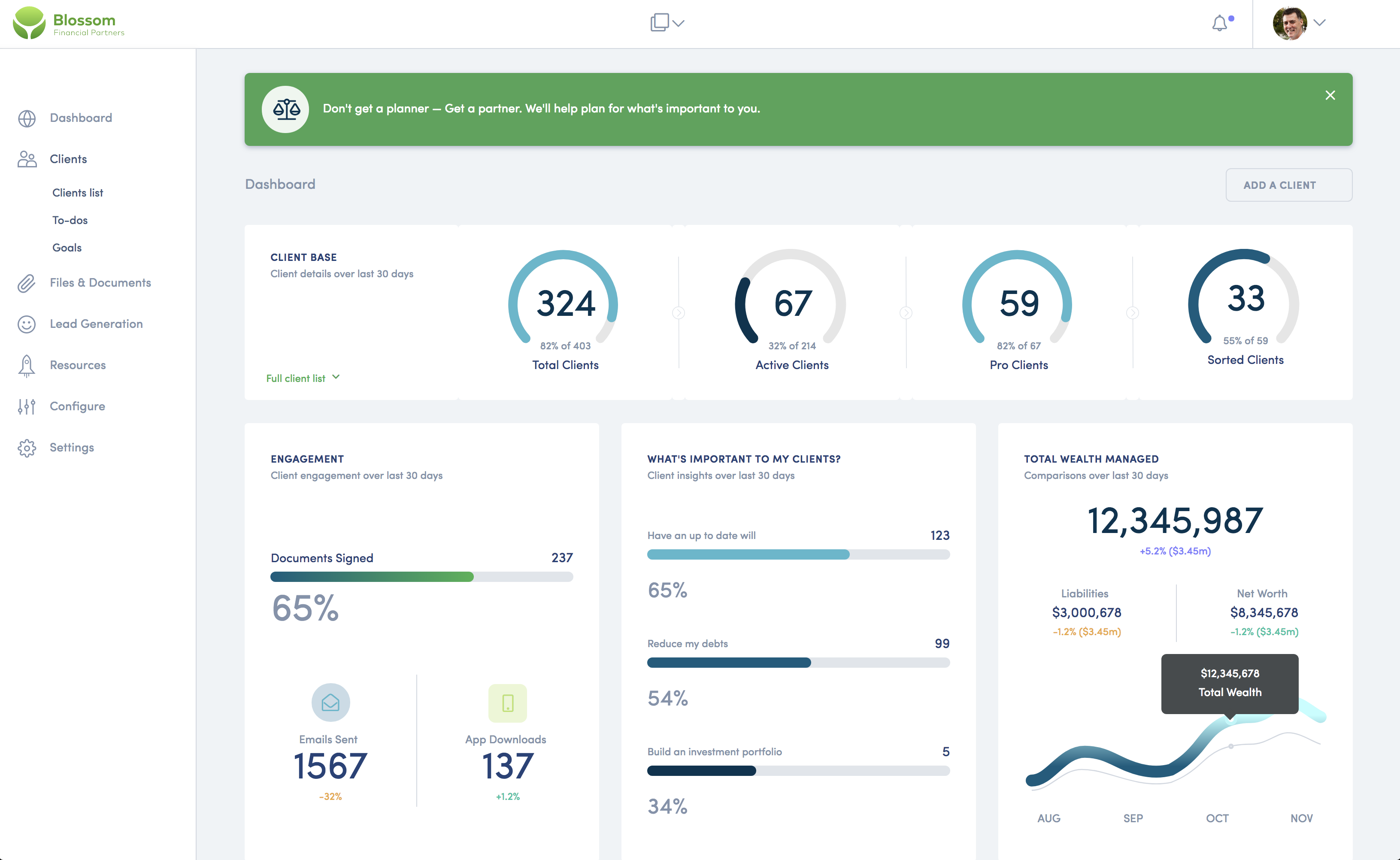Partner Portal Dashboard Mockup